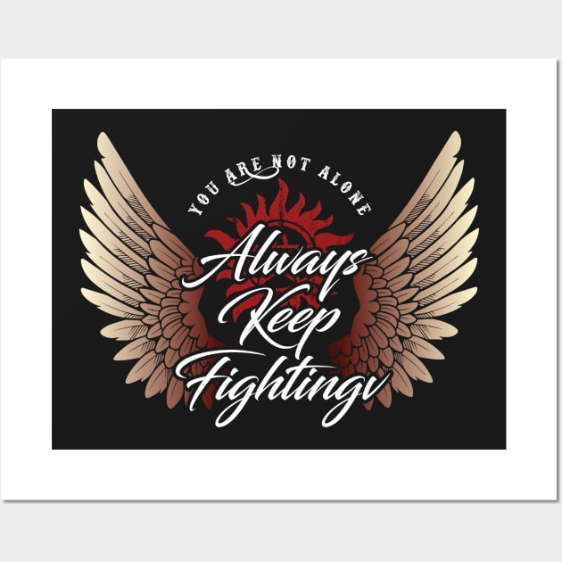 Always Keep Fighting - Angelic Wall Art by HappyLlama